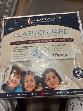 Classic ClassicGuard Terry Cloth Mattress Protector - Navy Blue and White